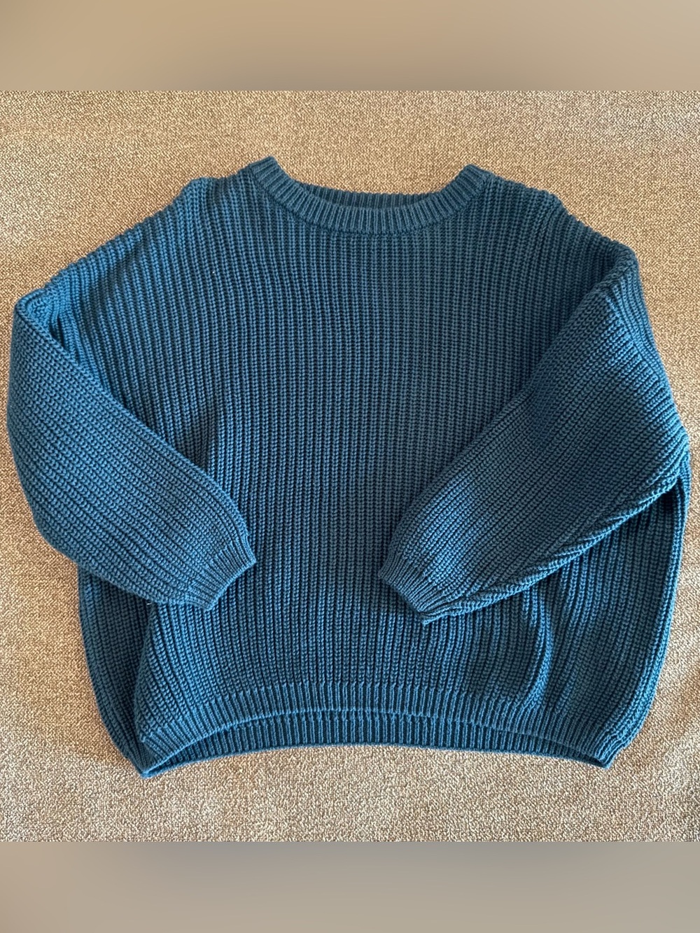 Toddler Cozy Knit Sweater in Teal Blue
